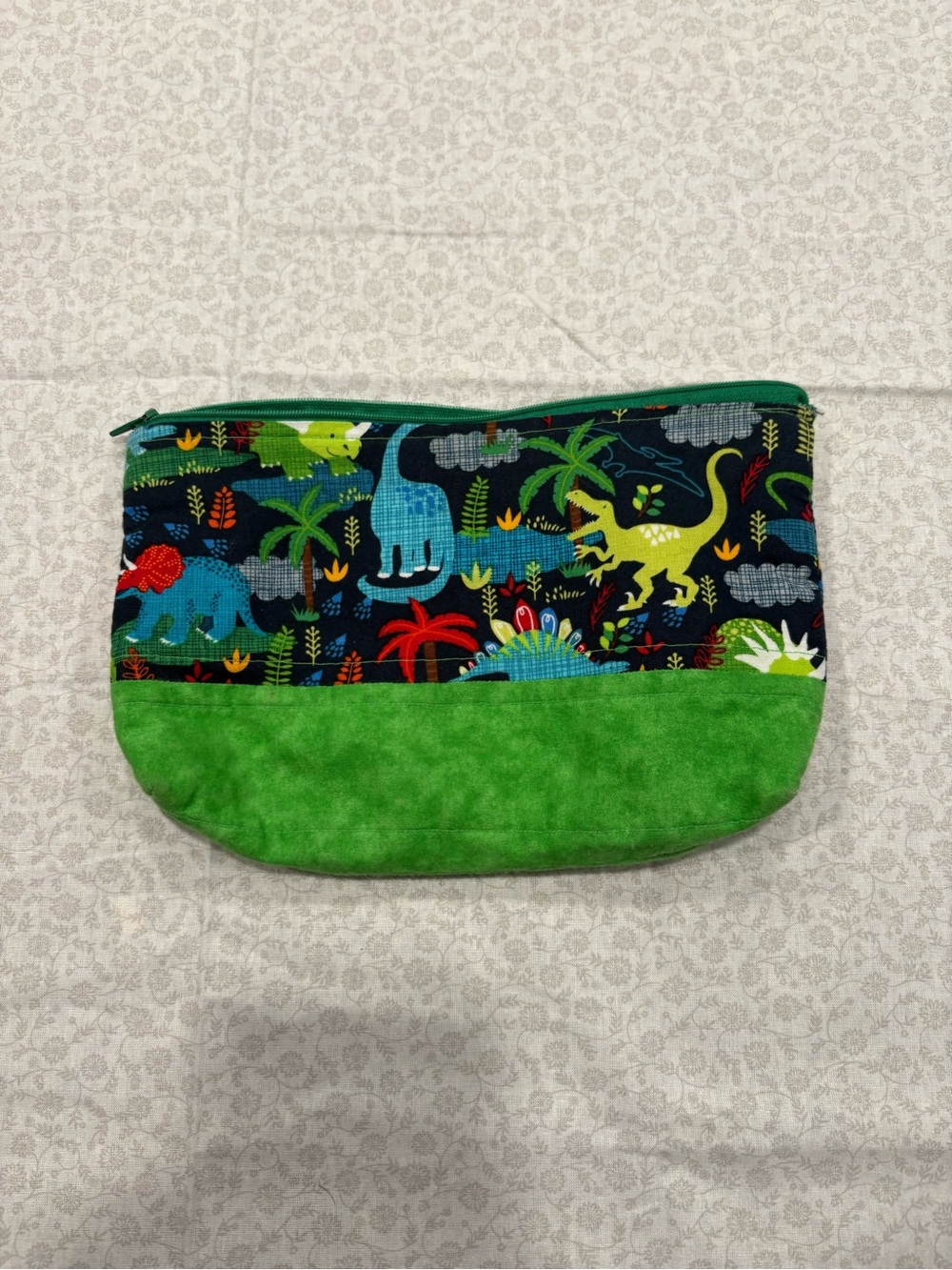 Cute Colorful Dinosaur Fabric Zipper Pouch School Organizer